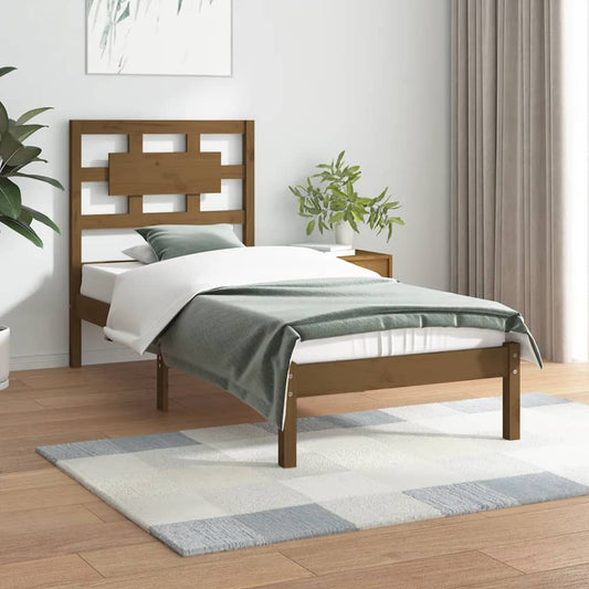 vidaXL Bed Frame Honey Brown Solid Wood Pine 100x200 cm