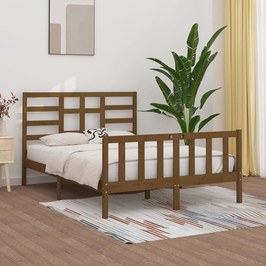 vidaXL Bed Frame Honey Brown Solid Wood Pine 120x200 cm