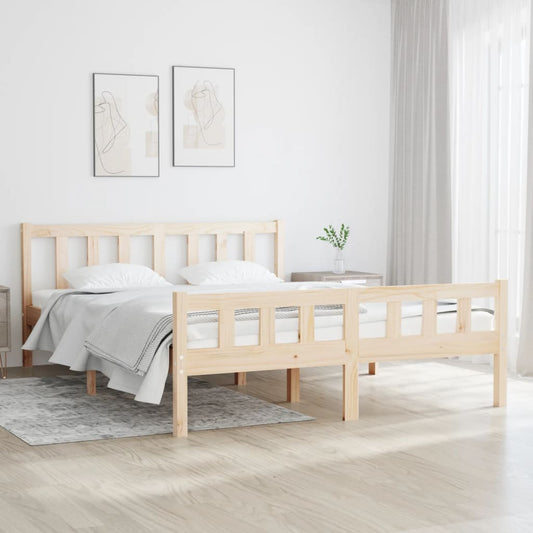 vidaXL Bed Frame Solid Wood 120x190 cm Small Double