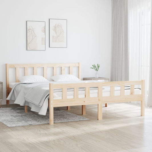 vidaXL Bed Frame Solid Wood 140x190 cm