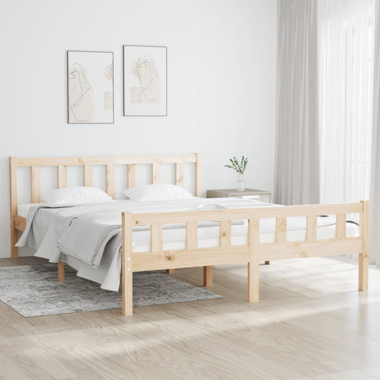 vidaXL Bed Frame Solid Wood 150x200 cm King Size