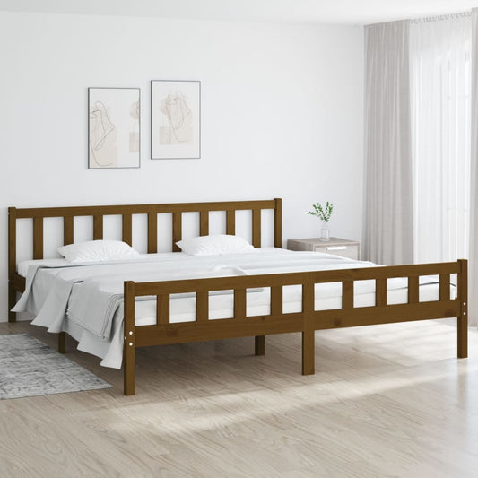 vidaXL Bed Frame Honey Brown Solid Wood 160x200 cm