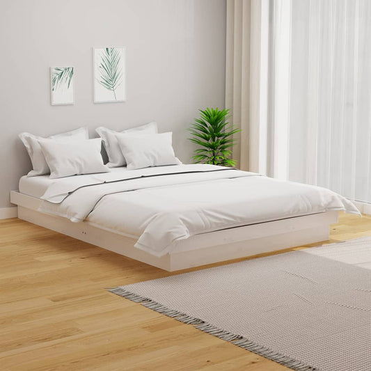 vidaXL Bed Frame White Solid Wood 150x200 cm King Size