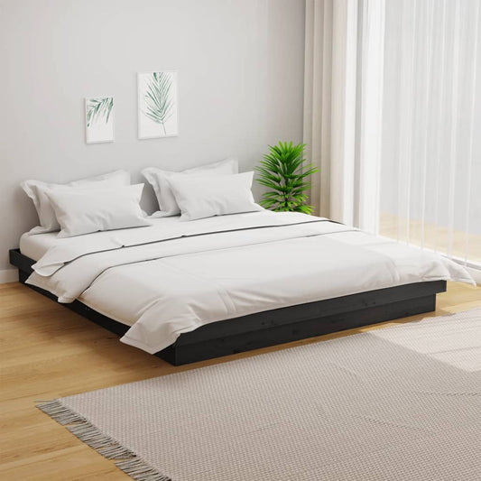 vidaXL Bed Frame Grey Solid Wood Pine 200x200 cm