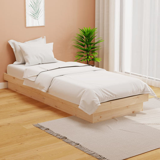 vidaXL Bed Frame Solid Wood 75x190 cm Small Single