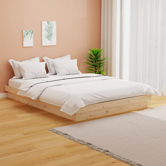 vidaXL Bed Frame Solid Wood 135x190 cm Double