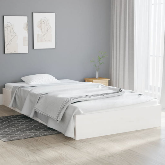 vidaXL Bed Frame White Solid Wood 100x200 cm