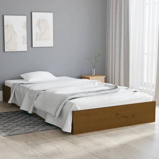 vidaXL Bed Frame Honey Brown Solid Wood 100x200 cm