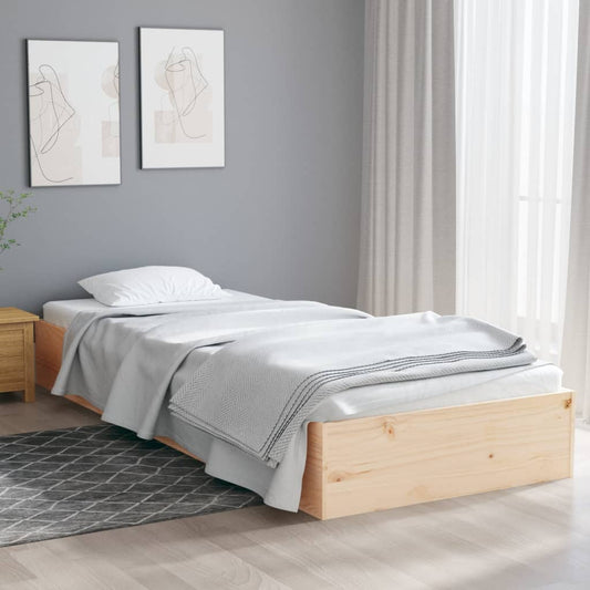 vidaXL Bed Frame Solid Wood 75x190 cm Small Single