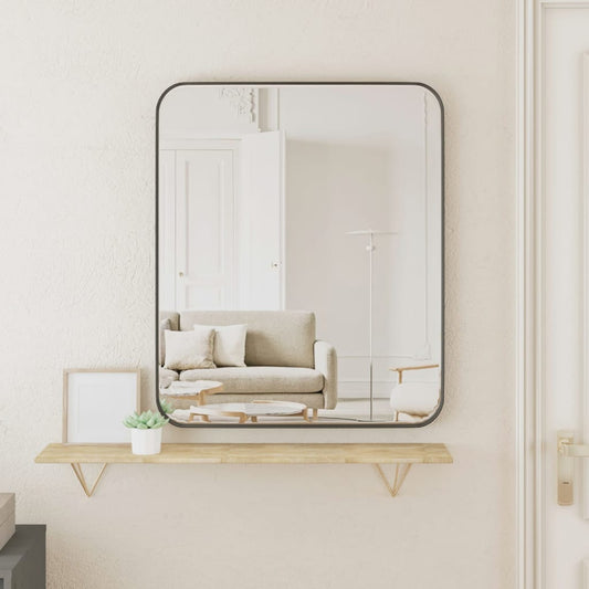 vidaXL Wall-mounted Mirror Black 50x60 cm Rectangle