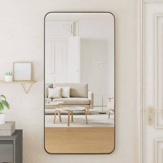 vidaXL Wall-mounted Mirror Black 50x100 cm Rectangle
