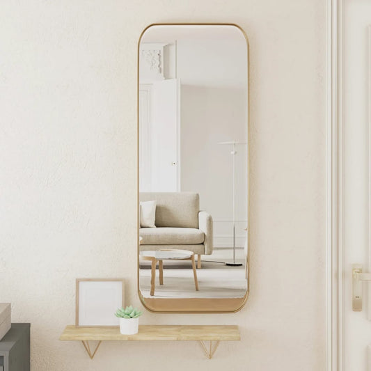 vidaXL Wall-mounted Mirror Gold 30x80 cm Rectangle
