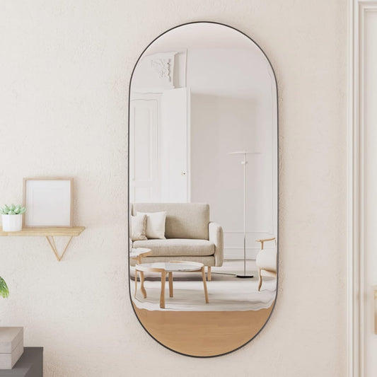 vidaXL Wall-mounted Mirror Black 40x90 cm Oval
