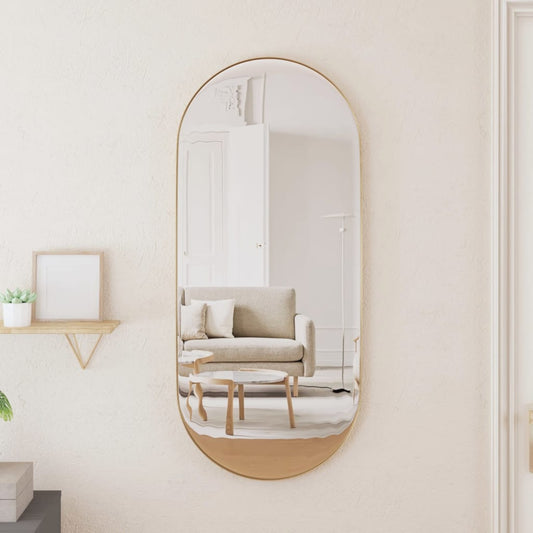 vidaXL Wall-mounted Mirror Gold 35x80 cm Oval