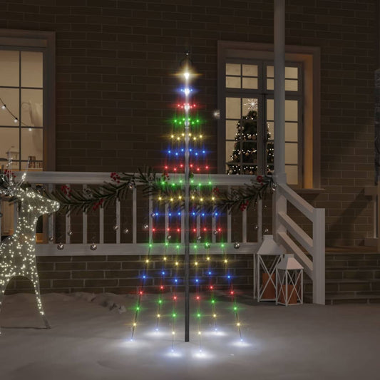 vidaXL Christmas Tree on Flagpole Colourful 108 LEDs 180 cm