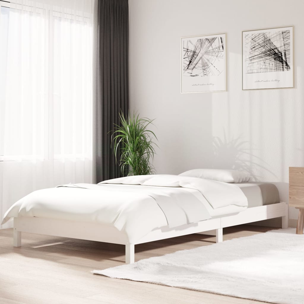 vidaXL Stack Bed White 100x200 cm Solid Wood Pine