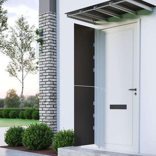 vidaXL Side Panels for Door Canopy 2 pcs Black Tempered Glass