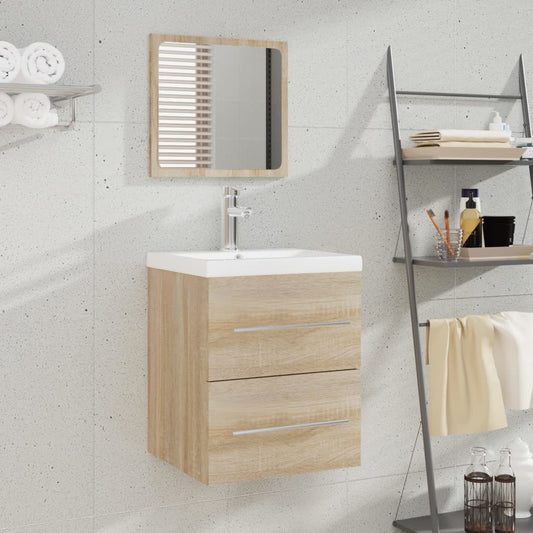vidaXL Bathroom Cabinet with Mirror Sonoma Oak 41x38.5x48 cm Engineered Wood