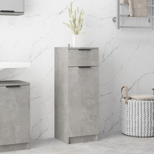 vidaXL Bathroom Cabinet Concrete Grey 32x34x90 cm Engineered Wood