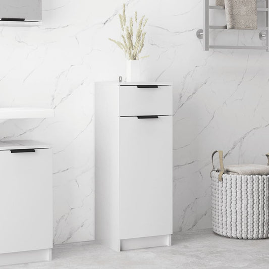 vidaXL Bathroom Cabinet High Gloss White 32x34x90 cm Engineered Wood