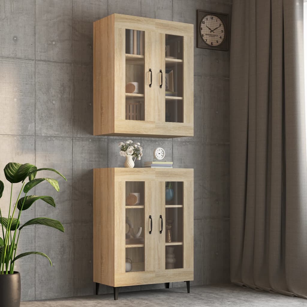 vidaXL Hanging Wall Cabinet Sonoma Oak 69.5x34x90 cm