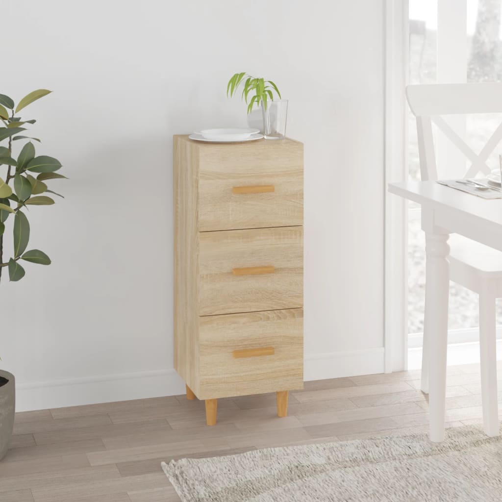 vidaXL Sideboard Sonoma Oak 34.5x34x90 cm Engineered Wood