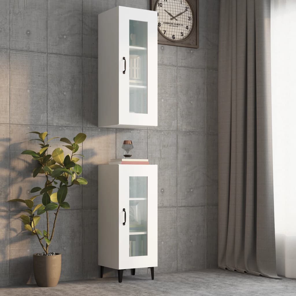 vidaXL Hanging Wall Cabinet White 34.5x34x90 cm
