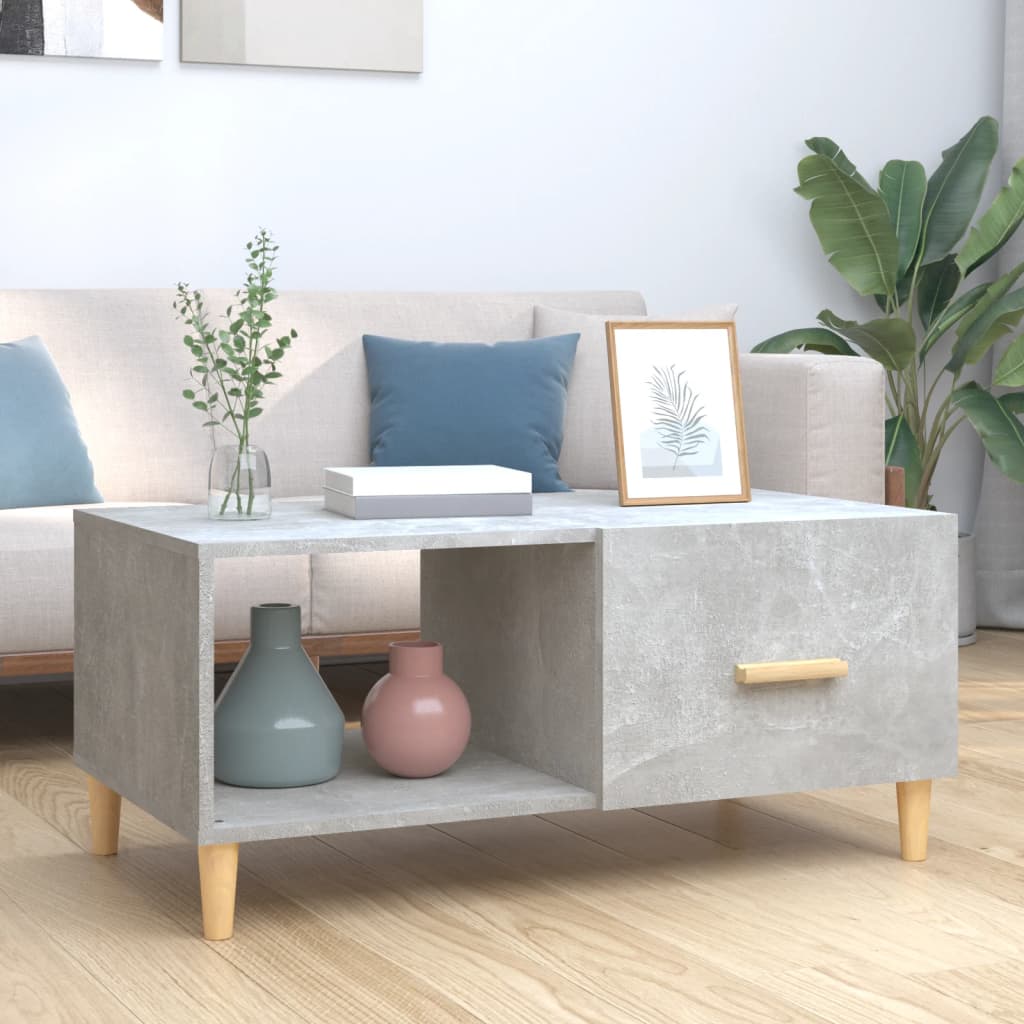 vidaXL Coffee Table Concrete Grey 89,5x50x40 cm Engineered Wood
