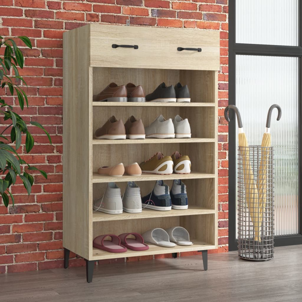 vidaXL Shoe Cabinet Sonoma Oak 60x35x105 cm Engineered Wood