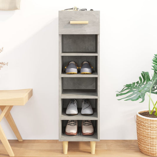 vidaXL Shoe Cabinet Concrete Grey 30x35x105 cm Engineered Wood