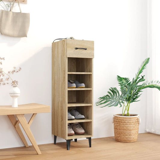 vidaXL Shoe Cabinet Sonoma Oak 30x35x105 cm Engineered Wood