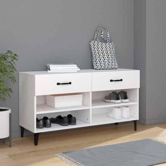 vidaXL Shoe Cabinet White 102x35x55 cm Engineered Wood
