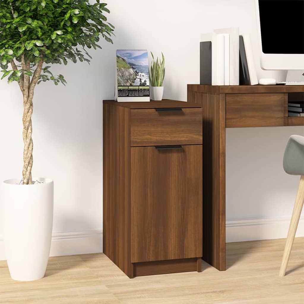 vidaXL Desk Cabinet Brown Oak 33.5x50x75 cm Engineered Wood