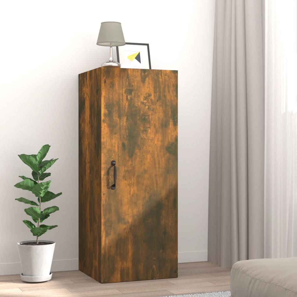 vidaXL Hanging Wall Cabinet Smoked Oak 34.5x34x90 cm Engineered Wood