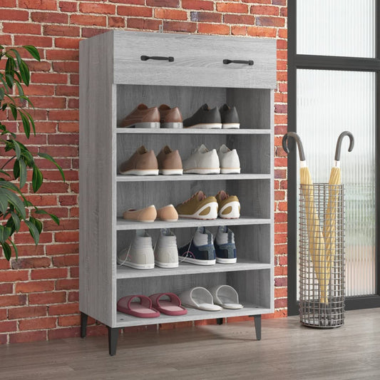 vidaXL Shoe Cabinet Grey Sonoma 60x35x105 cm Engineered Wood
