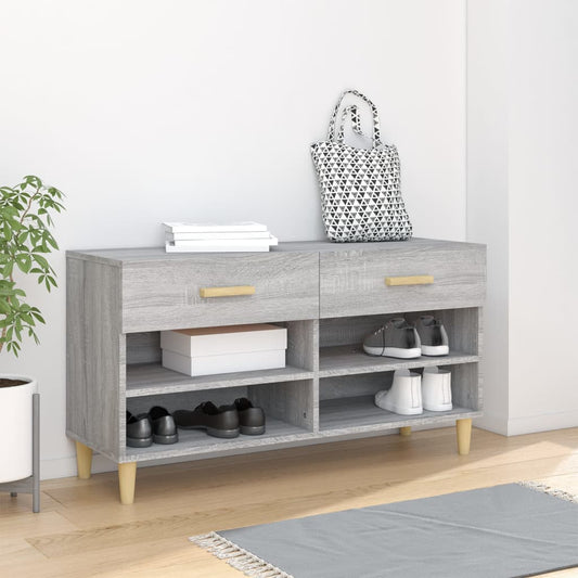 vidaXL Shoe Cabinet Grey Sonoma 102x35x55 cm Engineered Wood
