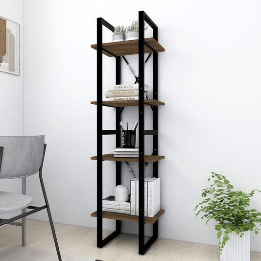 vidaXL 4-Tier Book Cabinet Brown Oak 40x30x140 cm Engineered Wood