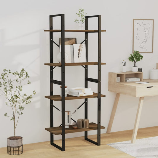 vidaXL 4-Tier Book Cabinet Brown Oak 60x30x140 cm Engineered Wood