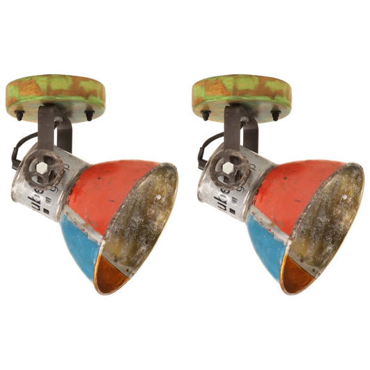 vidaXL Industrial Wall/Ceiling Lamps 2 pcs Reclaimed 17x24 cm E27