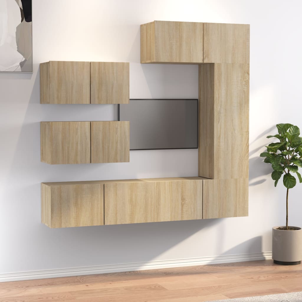 vidaXL 6 Piece TV Cabinet Set Sonoma Oak Engineered Wood