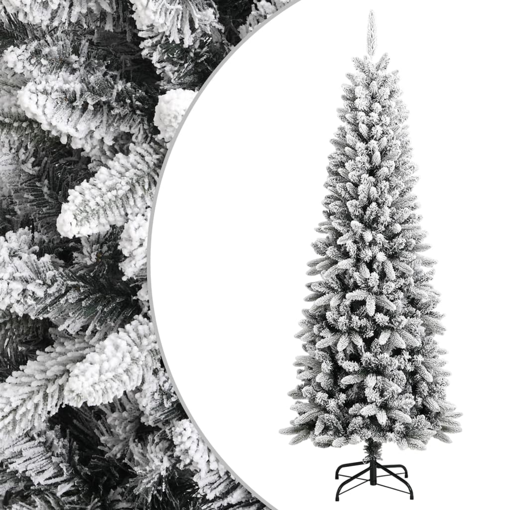 vidaXL Artificial Christmas Tree with Flocked Snow 240 cm PVC&PE