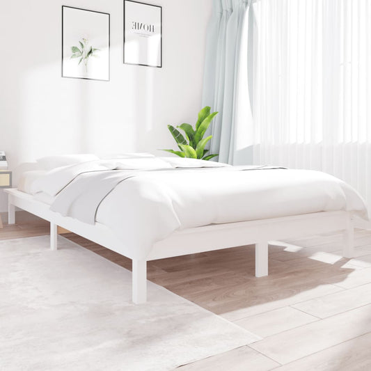 vidaXL Bed Frame White 120x200 cm Solid Wood Pine