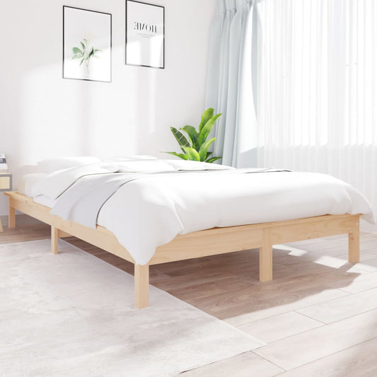 vidaXL Bed Frame 150x200 cm Solid Wood Pine King Size