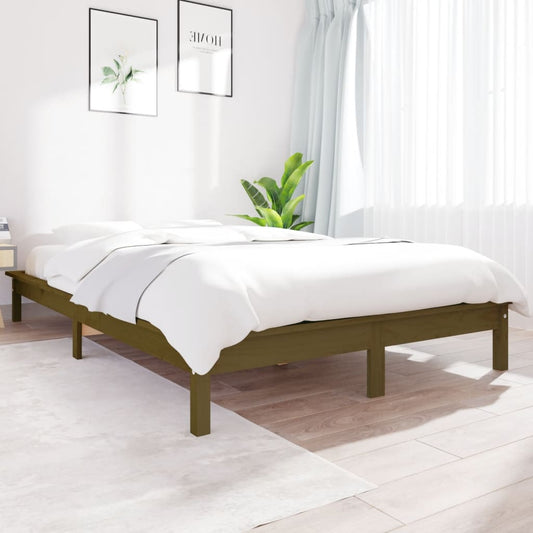 vidaXL Bed Frame Honey Brown 180x200 cm Super King Size Solid Wood Pine