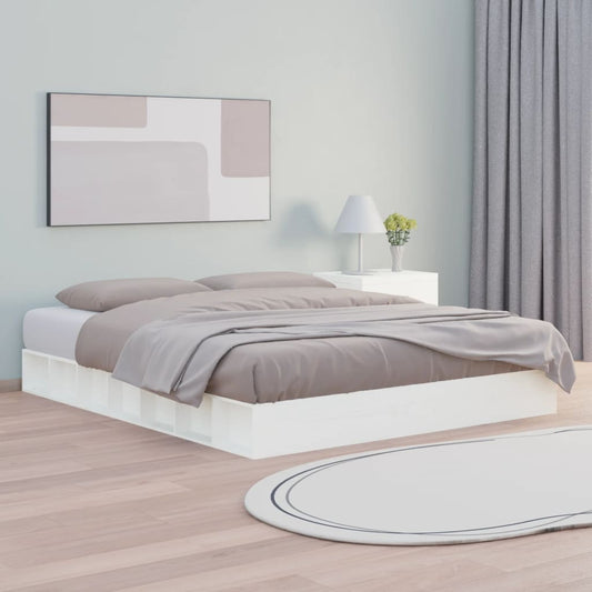 vidaXL Bed Frame White 120x200 cm Solid Wood