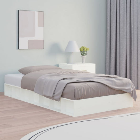 vidaXL Bed Frame White 90x200 cm Solid Wood