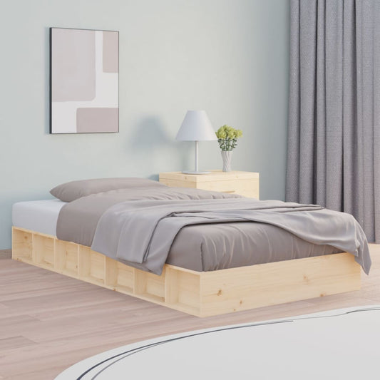 vidaXL Bed Frame 75x190 cm Small Single Solid Wood