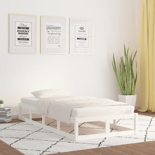 vidaXL Bed Frame White 100x200 cm Solid Wood