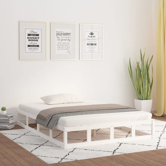 vidaXL Bed Frame White 140x200 cm Solid Wood