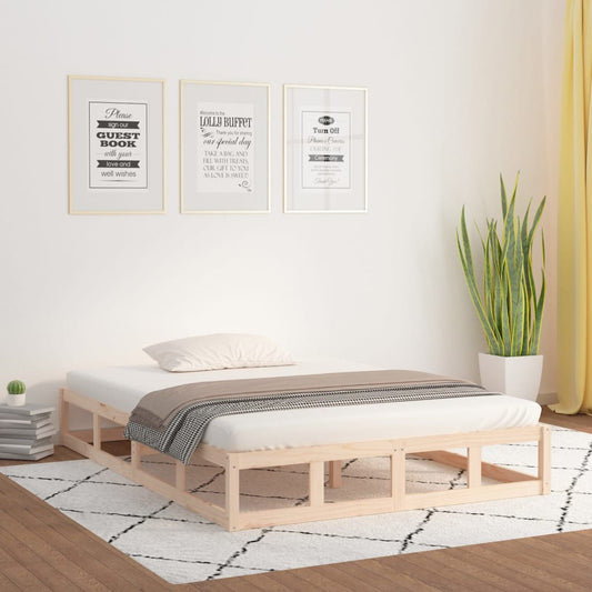 vidaXL Bed Frame 150x200 cm King Size Solid Wood